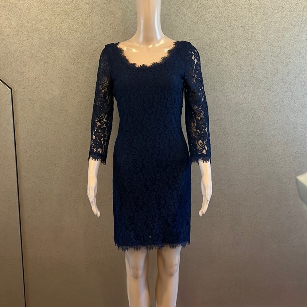 Diane Von Furstenberg Navy Lace Dress